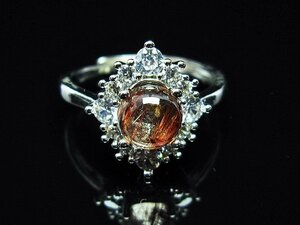 誠安◆天然石高級品ファイナルグレード金針ルチル水晶指輪(19号)[T164-6775]