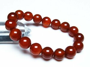 誠安◆天然石最高級品赤アゲートブレスレット 12mm [T57-6970]
