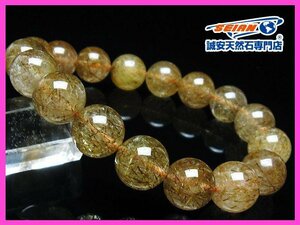 1 jpy start!. cheap * gold needle rutile crystal bracele 13mm [T50-8894]