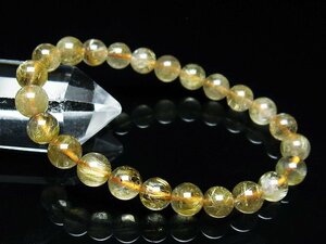 . cheap * natural stone high class goods Gold Taichi n rutile bracele 8mm [T171-5923]