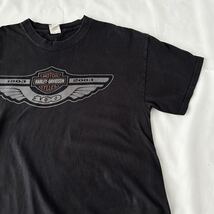 XL 黒 サンフェード 00s HARLEY DAVIDSON 100周年 限定 モデル Tシャツ 00年代 2003年 ビンテージ （ ハーレーダビッドソン 90s バイカー _画像4
