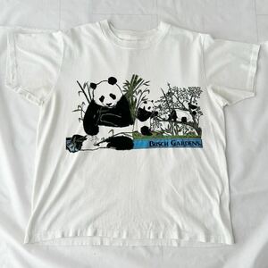 パンダ プリント 80s 90s BUSCH GARDENS フロリダ Tシャツ USA製 LARGE L ビッグサイズ ビンテージ （ 80年代 90年代 動物 アニマル panda