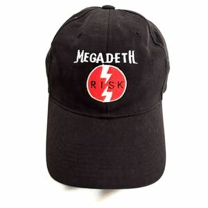 90s MEGADETH RISK 刺繍ロゴ 黒 コットン キャップ ビンテージ （ 90年代 メガデス メタル ロック バンド vintage 80s 帽子 メタリカ CAP