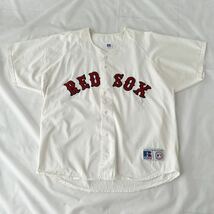 XL 80s RUSSELL ボストン RED SOX ベースボールシャツ USA製 コットン ビンテージ （ 80年代 ラッセル BOSTON レッドソックス MLB 90s 70s_画像1