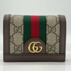 ω未使用【GUCCI グッチ オフェディア GGスプリーム カードケース 523155 コインケース シェリーライン ブラウン 財布 ゴールド】TK2469