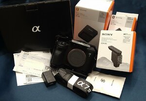 $ красивый [SONY Sony полный размер беззеркальный однообъективный камера α7Ⅳ черный ILCE-7M4 в коробке 23 год покупка гарантийный срок внутри принадлежности большое количество камера ]KH10620