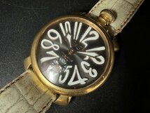 〓 希少品【GaGaMILANO ガガミラノ MANUALE 48 マヌアーレ 手巻き 腕時計 黒文字盤 ヴィンテージ】HO9661_画像1