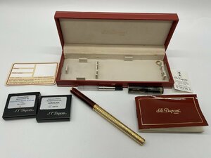 ∞希少レア【S.T.Dupont デュポン 万年筆 ペン先18ct 750 箱付属品あり 文房具 筆記用具 ゴールド色】HM866