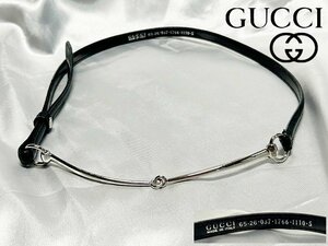 * elegant . classic [Gucci Gucci hose bit { harness type leather belt 65.26.037.1766.1110.5] metal fittings includes 80.P05216