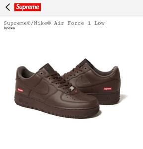 新品・未試着 希少サイズ 23F/W Supreme Nike Air FORCE 1 LOW US6 (24cm) Brown(茶色) オンライン購入 シュプリーム ナイキ エアフォース1