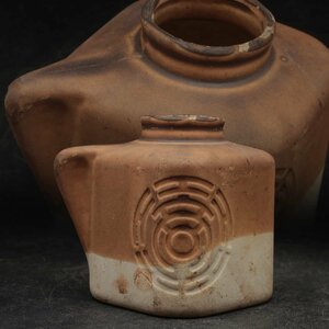 HZ489 時代 陶器製 鉄道 ロゴ入 汽車土瓶・鉄道茶瓶 高8.6cm 駅弁御茶容器