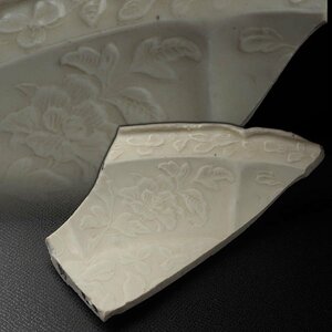 ES103 China fine art Tang thing white ...... one-side -ply 28g* white porcelain .... writing . one-side remainder missing remainder . China old .