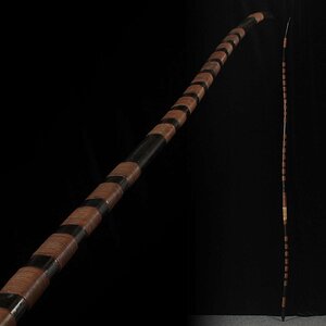 DS528 era archery less . black lacquer paint -ply rattan volume bow * bamboo bow total length 220.8cm curve 222cm -ply 659g*24 rattan volume paint bow * peace bow * old bow archery .