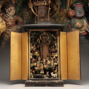 EL805 era old . coloring tree structure . -years old heaven . 10 ... image both side whole height 41cm black inside lacquer ... go in * tree structure . fortune heaven 10 ... image *... Buddhism fine art 