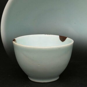 EF317 morning . old fine art Joseon Dynasty . kiln blue white porcelain sake cup outer diameter 7.7cm -ply 125g* Joseon Dynasty sake cup * white porcelain cup * guinomi * sake cup * sake sake cup * sake cup morning . old .