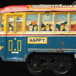 UT760 当時物【HADSON】日本製 ハドソン フリクション式 路面電車「6.302 HAPPY SPEED CAR」幅27.5cm 重275g 古玩具の画像6