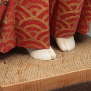 ES057 【鷲尾 親賢 作】木彫彩色能人形「猩々」置物 高31cm 重1kg 木箱附 木工芸 伝統工芸の画像8