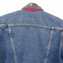 80s ★USA製★ キッズサイズ M Levi's 57529 デニム トラッカー ジャケット Gジャン ネルライナー リーバイス 古着 ビンテージ 4M1302_画像9