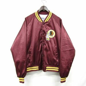 ビックサイズ XL NFL REDSKINS スタジアム ジャンパー スタジャン ナイロン ジャケット アメフト ボルドー 古着 ビンテージ 4M1502