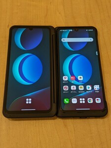 LG V60 ThinQ 5G docomo版ブラック デュアルスクリーン付 充電アダプタ付