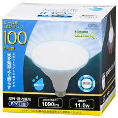 LDR11D－W／P100 OHM 100形相当 ビームランプ形 E26 LED電球 昼光色 防雨タイプ