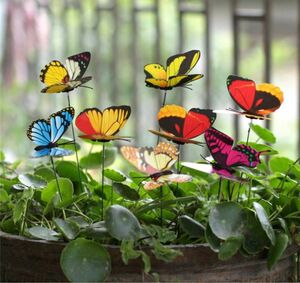 ガーデンピック 蝶小さめ 10本 ガーデン飾り お花 インテリア