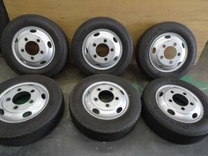 【349】 2022年製 205/70R16 111/109 ホイール付 ラジアルタイヤ 6本 ブリヂストン R207 TOPY TKH 16×5.5J 116.5-8TC 5穴 エルフ