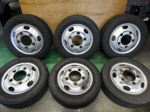 【354】 205/65R16 109/107 ホイール付 ラジアルタイヤ 6本 ブリヂストン R207 TOPY XAB 16×5.5K 115-9TC 5穴 キャンター アトラスNT450