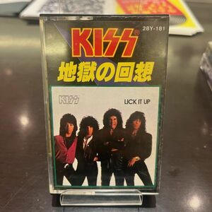  редкий! записано в Японии 1983 год аналог * кассетная лента KISS / земля .. раз .(Lick It Up) All Hell's Breakin' Loose хард рок с картой текстов .