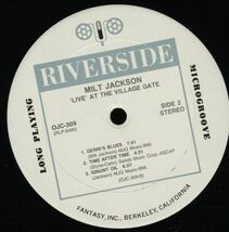 シュリンク付き 1987年米リイシューLP！Milt Jackson Quintet 'Live' At The Village Gate 1967年作 Riverside OJC-309 Jimmy Heath Jazz_画像2