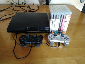 SONY PlayStation3 デュアルショック3×2 ソフト8本　ＨＤＭＩコード　電源コード