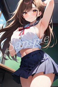 No.ANN0009★一点物 ポスター A4サイズ アニメ 美少女 制服 パンチラ イラスト かわいい 巨乳 同人 高画質 光沢紙