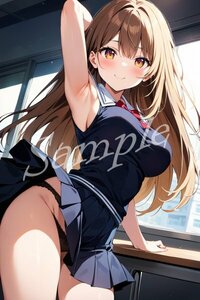 ANN0018★一点物 ポスター A4サイズ アニメ 美少女 制服 パンチラ イラスト かわいい 巨乳 同人 高画質 光沢紙