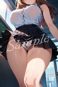 ANN0020★一点物 ポスター A4サイズ アニメ 美少女 制服 パンチラ イラスト かわいい 巨乳 同人 高画質 光沢紙