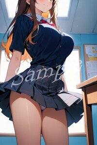 ANN0030★一点物 ポスター A4サイズ アニメ 美少女 制服 パンチラ イラスト かわいい セクシー 巨乳 同人 高画質 光沢紙