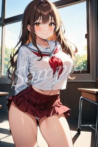 ANN0047★一点物 ポスター A4サイズ アニメ 美少女 セーラー服 制服 パンチラ イラスト かわいい セクシー 巨乳 同人 高画質 光沢紙