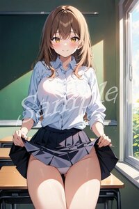 ANN0050★一点物 ポスター A4サイズ アニメ 美少女 セーラー服 制服 パンチラ イラスト かわいい セクシー 巨乳 同人 高画質 光沢紙