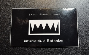 Invisible ink × Botanize コラボ ステッカー おまけステッカーつき