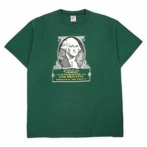 ジャージーズ JERZEES 90s 偉人 Tシャツ ジョージワシントン The Buck Starts Here USA製 ビンテージ (1898) グリーン / 緑 XL