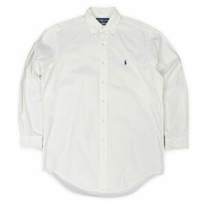 ポロラルフローレン POLO RALPH LAUREN 90s ボタンダウンシャツ CLASSIC FIT BD 刺繍 古着 (1910) ホワイト / 白 15 Mサイズ相当