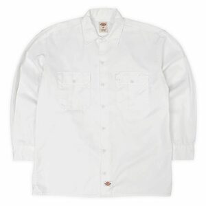 ディッキーズ Dickies 00s 2000年代 ワークシャツ 定番 Y2K ボックス USA ビンテージ アメリカ 古着 (-1940) ホワイト / 白 M