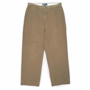 ポロラルフローレン POLO RALPH LAUREN 90s 00s ノータック チノパンツ CHINO ヴィンテージ 古着 (-1954) ブラウン / 茶色 W34