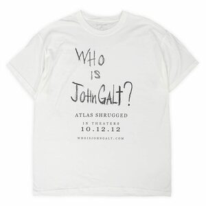 デッドストック 未使用 00s WHO IS JOHN GALT? Tシャツ 肩をすくめるア??トラス 映画 珍品 古着 (-2012) ホワイト / 白 XL