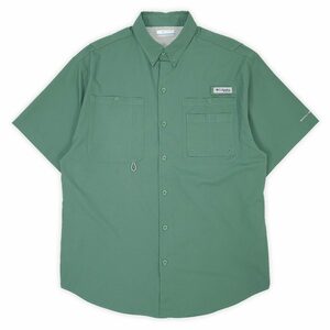 コロンビア Columbia 00s Y2K 半袖 PFG フィッシングシャツ ボタンダウン アウトドア OMNI-SHADE 古着 (-2022） オリーブ M