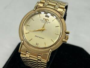 sk9249060/TECHNOS Tecnos bolazonBORAZON кварц мужские наручные часы Gold оригинальный ремень 