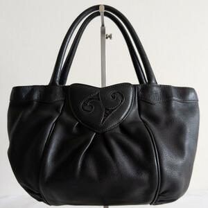 IBIZA　イビザ　ハンドバッグ　オールレザー　ブラック　模様が可愛い　レディース　婦人鞄　ヴィンテージ　柄がお洒落なシンプルバッグ