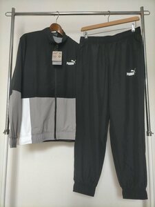 新品 PUMA プーマ メンズ ウーブン トラックスーツ上下 セットアップ XL ブラック×グレー×ホワイト 678442 01 ★ウインドブレーカー