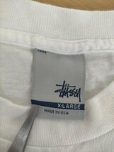 ビッグサイズ 00s USA製 Stussy ステューシー 両面ストックロゴ プリントＴシャツ size-XL 白 ★オールドスケート_画像6