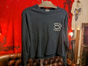 レディース TEE 長袖シャツ USA アメリカ古着 リメイク カット グランジ ダメージ クロップドトップス フリー