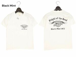 未使用★ THE FLAT HEAD フラットヘッド Black Mint 春夏 半袖 Tシャツ カットソー Sz.36　メンズ 白 日本製　I4T01502_4#D